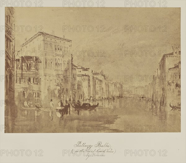 Pallazzo Balbi., on the Grand Canal Venice, by Turner; Caroline Bertolacci, British, born 1825, active 1860s - 1890, about 1863