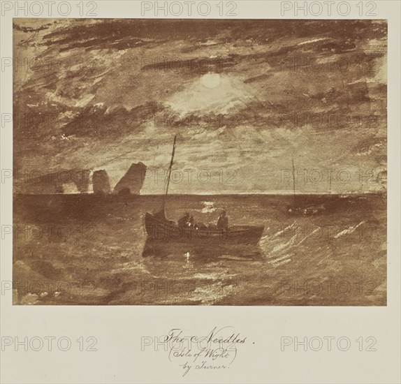 The Neddles., Isle of Wight, by Turner; Caroline Bertolacci, British, born 1825, active 1860s - 1890, about 1863; Albumen