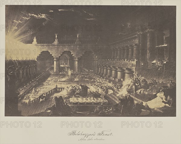 Belshazzar's Feast. After John Martin; Joseph Hogarth, English, active 1850s - 1860s, about 1856; Albumen silver print