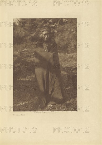 Nootka Man; Edward S. Curtis, American, 1868 - 1952, Seattle, Washington, United States; negative 1915; print 1916
