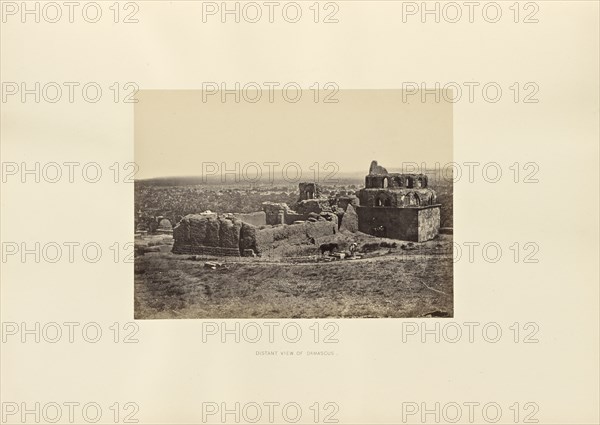 Distant view of Damascus; Francis Frith, English, 1822 - 1898, Damascus, Syria; 1858; Albumen silver print