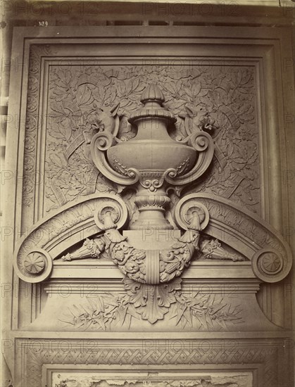 Couronnement des portes du grand foyer; Louis-Émile Durandelle, French, 1839 - 1917, Paris, France; about 1875; Albumen silver