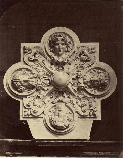 Clef de voute. Galeries latérales; Louis-Émile Durandelle, French, 1839 - 1917, Paris, France; about 1875; Albumen silver print