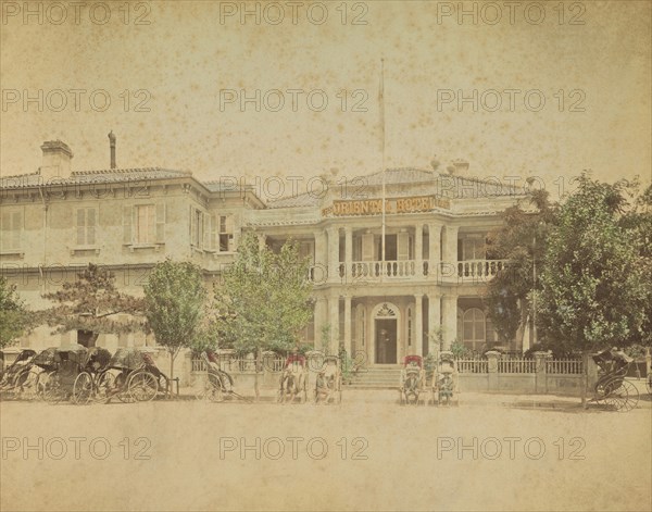 Oriental Hotel, Kobe; Attributed to Kusakabe Kimbei, Japanese, 1841 - 1934, active 1880s - about 1912, Kobe, Japan; 1870s