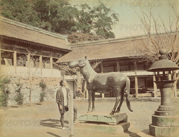 Bronze Horse Belonging to Suva Temple, Nagasaki; Attributed to Kusakabe Kimbei, Japanese, 1841 - 1934, active 1880s - about 1912