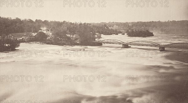 Lower American Rapids, Bath Island Paper Mill and Goat Island Bridge; George Barker, American, 1844 - 1894, Albany, New York