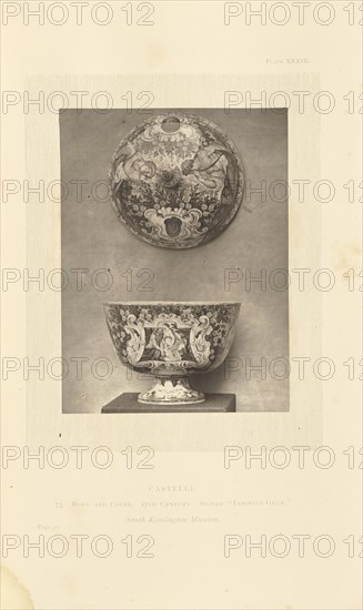 Bowl and lid; William Chaffers, British, active 1870s, London, England; 1872; Woodburytype; 11.9 × 8.9 cm, 4 11,16 × 3 1,2 in