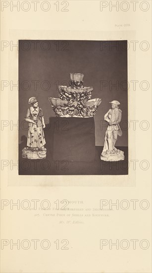 Centerpiece and pair of figures; William Chaffers, English, 1811 - 1892, London, England, Europe; 1871; Woodburytype
