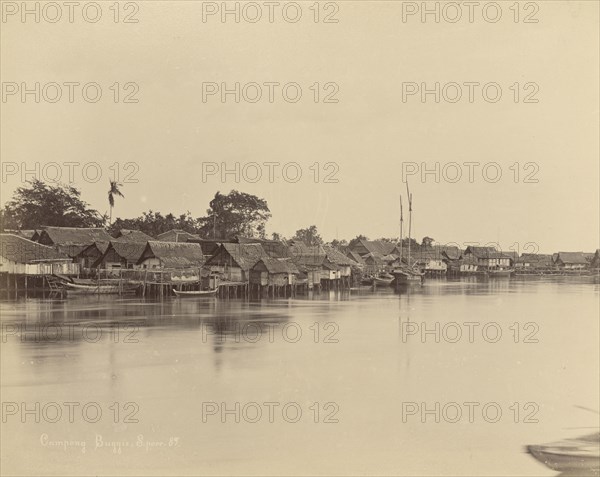 Campong Buggis, Singapore; Unknown maker; Singapore; 1870s - 1880s; Albumen silver print