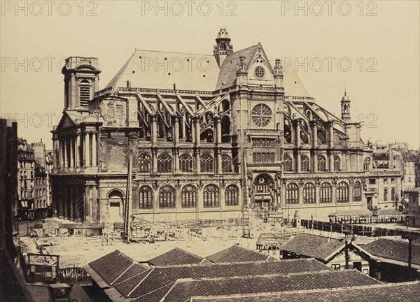 Saint Eustache, No. 54, Édouard Baldus, French, born Germany, 1813 - 1889, Paris, France; 1860s; Albumen silver print