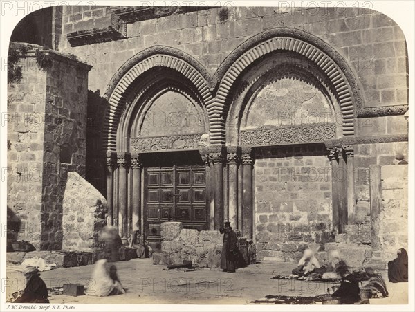 Entrance to the Church of the Holy Sepulchre; Sgt. James M. McDonald, English, 1822 - 1885, Israel; negative 1864; print 1865