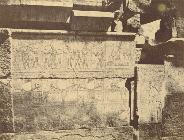 Relief scenes on temple walls at Karnak; Henry Cammas, French, 1813 - 1888, André Lefèvre, French, 1834 - 1904, Henry Cammas