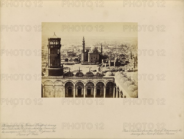 Cairo, Egypt, View from the Mosk of Mohammed Ali, Showing the Mosk of Sultan Hassan; Francis Bedford, English, 1815,1816 - 1894