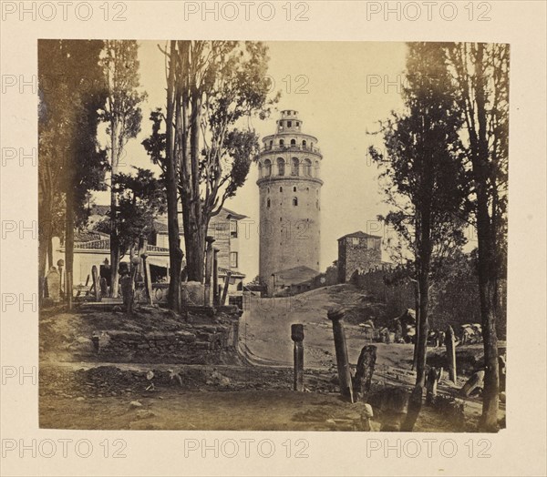 Constantinople, Tower of Galata and Portion of a Turkish Cemetery; Francis Bedford, English, 1815,1816 - 1894, London, England