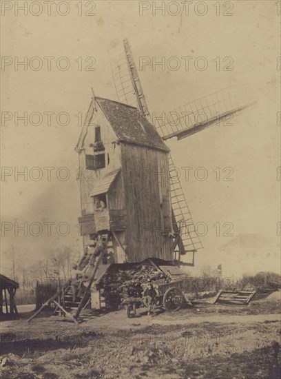 Windmill; French, Louis Désiré Blanquart-Evrard, French, 1802 - 1872, Lille, France; 1853; Salted paper print; 16.4 cm, 6 7,16