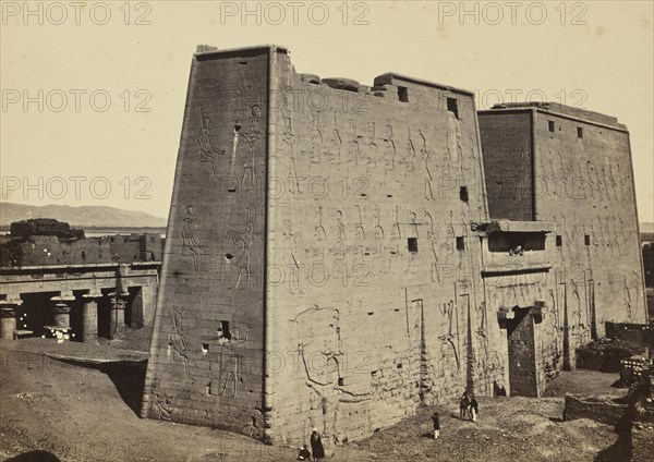 The Great Pylon at Edfou; Francis Frith, English, 1822 - 1898, Edfu, Egypt; 1857; Albumen silver print