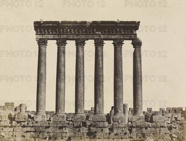 Syrie. Baalbeck. Colonnade du Temple du Soleil; Maxime Du Camp, French, 1822 - 1894, Louis Désiré Blanquart-Evrard French