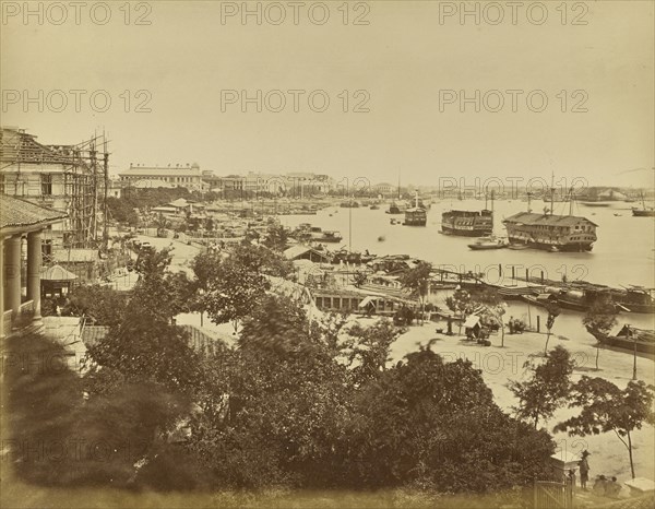 General view of Bund, Shanghai; Unknown maker; Shanghai, China; about 1870; Albumen silver print