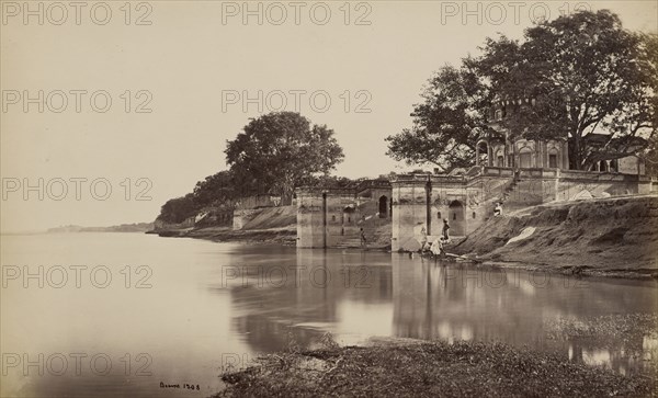 Suttee Chowra Ghât, Cawnpore; Samuel Bourne, English, 1834 - 1912, Cawnpore, India; 1866; Albumen silver print