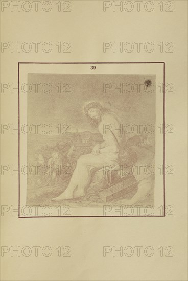 Our Lord at Calvary; Nikolaas Henneman, British, 1813 - 1893, London, England; 1847; Salted paper print; 7 × 6.7 cm