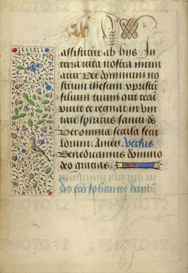 Decorated Text Page; Nicolas Spierinc, Flemish, active 1455 - 1499, Antwerp, illuminated, Belgium; 1469; Tempera colors, gold