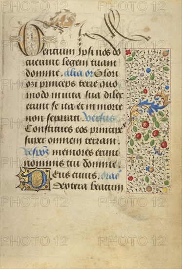 Decorated Text Page; Nicolas Spierinc, Flemish, active 1455 - 1499, Ghent, written, Belgium; 1469; Tempera colors, gold leaf