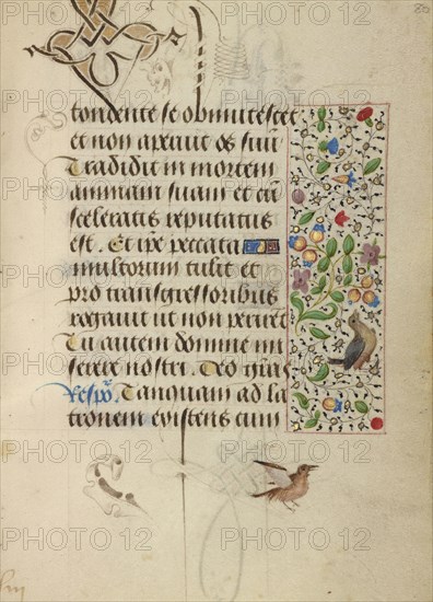 Decorated Text Page; Ghent, written, Belgium; about 1471; Tempera colors, gold leaf, gold paint, silver paint, and ink