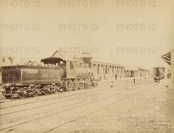Mexico. The Apizaco Station, Mexican Railroad; Abel Briquet, French, 1833 - ?, Apizaco, Tlaxcala, Mexico; 1860s - 1880s