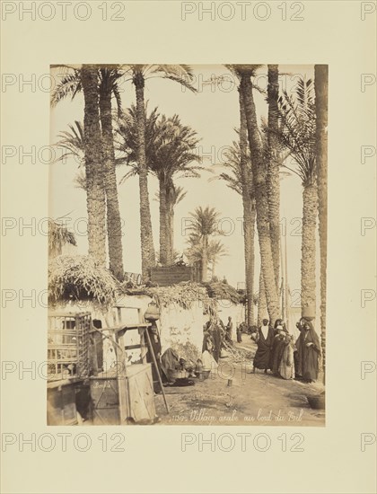 Village arabe au bord du Nil; Félix Bonfils, French, 1831 - 1885, 1870s; Albumen silver print
