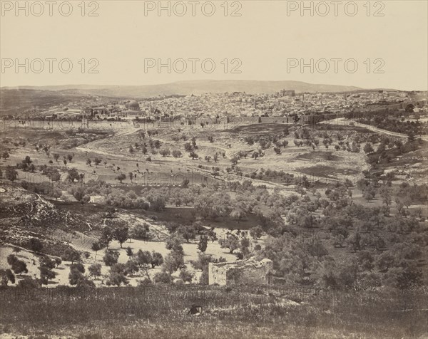 Jerusalem from the Mount of Olives; Francis Frith, English, 1822 - 1898, Jerusalem, Israel; 1858; Albumen silver print