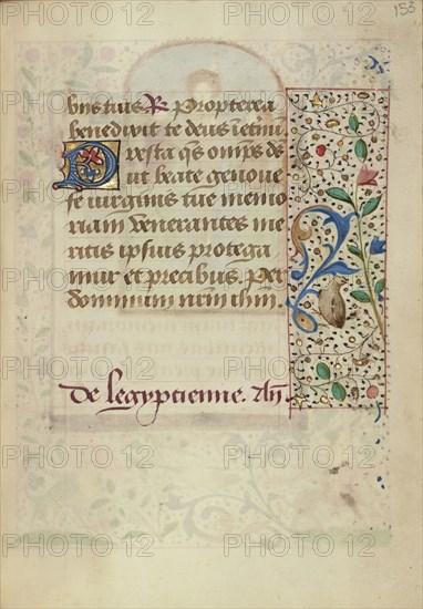 Decorated Text Page; Rouen, France; about 1480–1490; Tempera colors, gold leaf, gold paint, silver paint, and ink on parchment