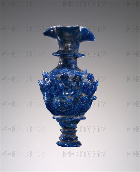 Core-formed dark blue small Oinochoe; Etruria, perhaps, Italy; 7th century B.C; Glass; 8.8 × 4.4 × 4.2 cm