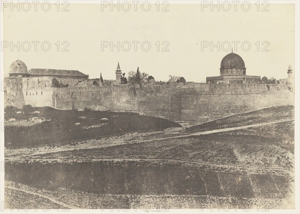 Jérusalem. Enceinte du Temple. Vue générale de la face Sud 2; Auguste Salzmann, French, 1824 - 1872, Louis Désiré Blanquart