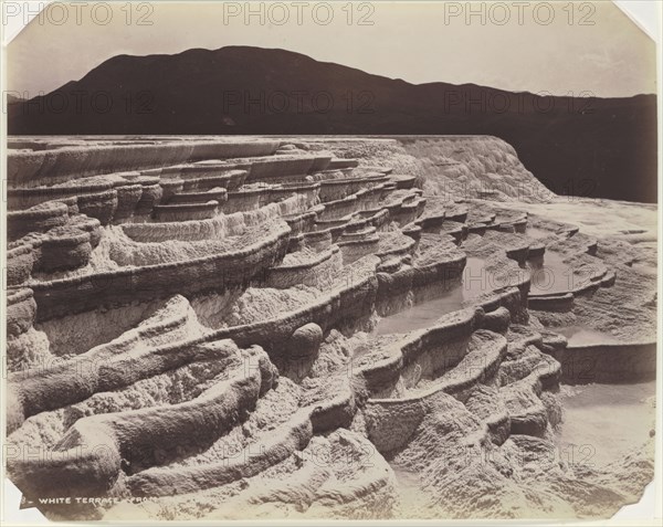 White Terrace, New Zealand; Burton Brothers, New Zealander, 1866 - 1914, New Zealand; about 1860s - 1880s; Albumen silver print