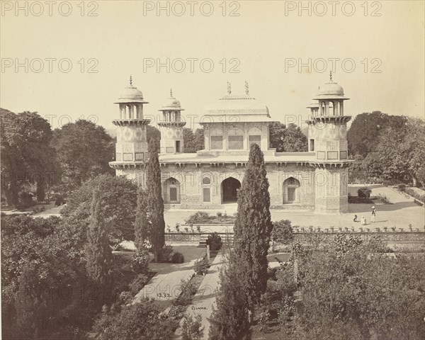 Agra; The Mausoleum of Prince Etmad-Dowlah, from the Gate; Samuel Bourne, English, 1834 - 1912, Agra, India; about 1866