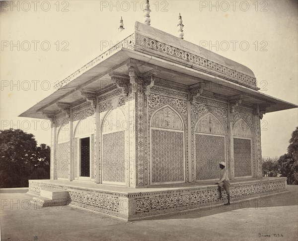 Agra; The Mausoleum of Prince Etmad-Dowlah, the Marble Cupola; Samuel Bourne, English, 1834 - 1912, Agra, India; about 1866