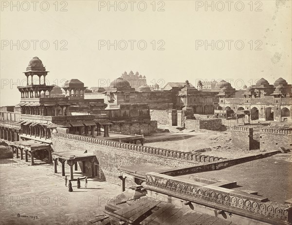 Futtypore Sikri; View of the Ruins from the top of the Dewan-i-Kass; Samuel Bourne, English, 1834 - 1912, Fatehpur Sikri, India