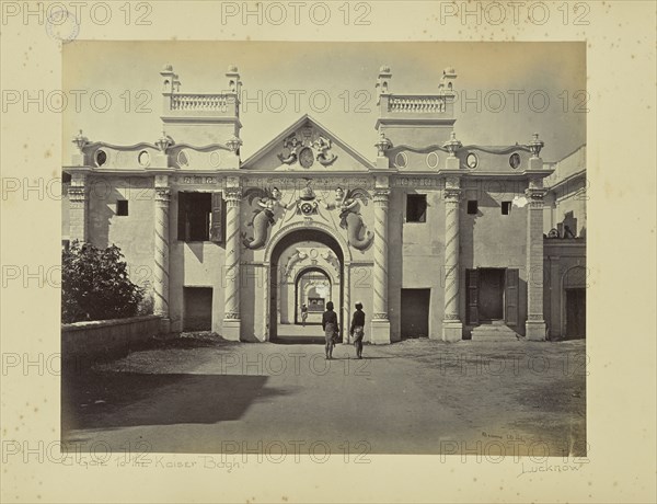 Lucknow; The Mermaid Gate, Kaiser Bagh; Samuel Bourne, English, 1834 - 1912, Lucknow, India, Asia; 1865 - 1866; Albumen silver