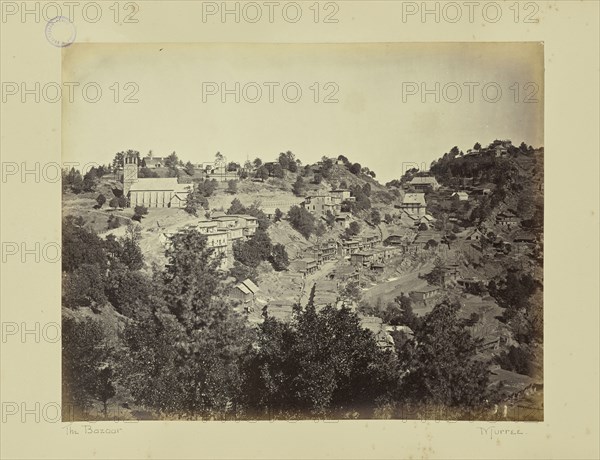 The Bazaar. Murree; Samuel Bourne, English, 1834 - 1912, Murree, Kashmir, Pakistan; 1864; Albumen silver print