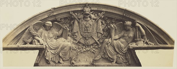 Le Travail intellectuel et le Travail manuel , Sculpture by Georges Diébolt, Decoration of the Louvre, Paris; Édouard Baldus