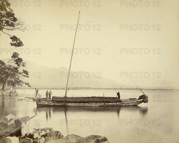 Boat on Lake Biwa; Felice Beato, 1832 - 1909, Japan; 1863 - 1868; Albumen silver print