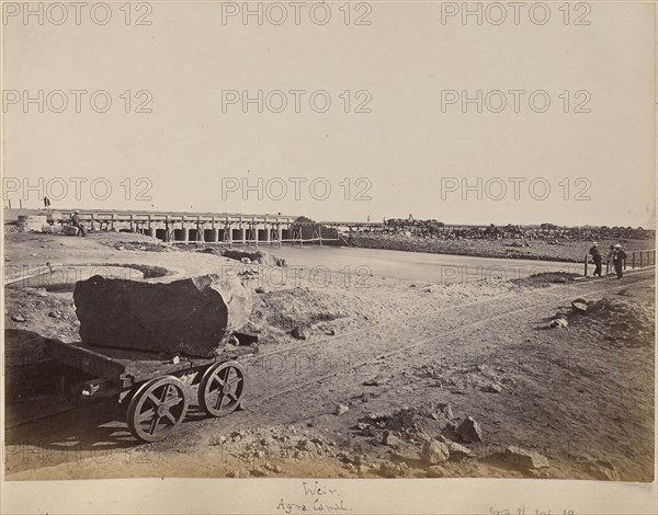 Weir, Agra Canal; Unknown maker; Agra, India; before 1875; Albumen silver print