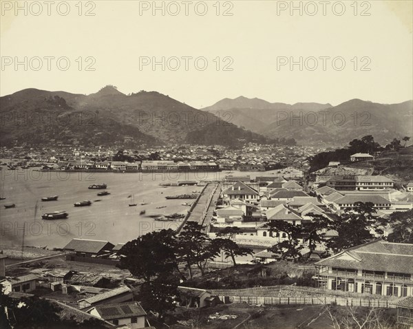 Partial Panoramic View of Nagasaki; Felice Beato, 1832 - 1909, Nagasaki, Japan; 1867 - 1868; Albumen