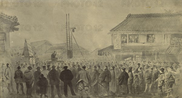 Photographic Copy of a Drawing of an Execution by Charles Wirgman; Felice Beato, 1832 - 1909, Yokohama