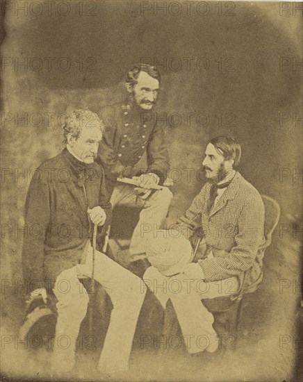 Group portrait of Lord Clyde, Sir Hope Grant and General Mansfield; Felice Beato, 1832 - 1909, Lucknow