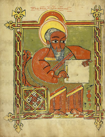 Saint Matthew; Ethiopia; about 1504 - 1505; Tempera on parchment; Leaf: 34.5 x 26.5 cm, 13 9,16 x 10 7,16 in