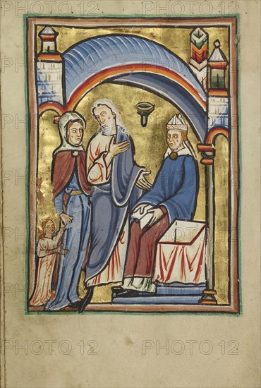 The Presentation of the Virgin in the Temple; York perhaps, illuminated, Northern, England; illumination about 1190; written