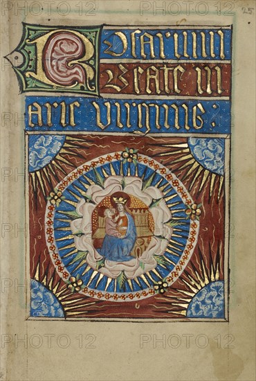 The Virgin and Child in a White Rose; Norfolk perhaps, written, East Anglia, England; illumination about 1190; written