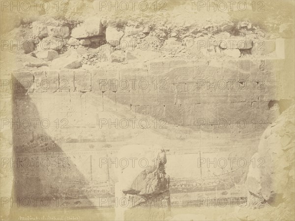 Médînet-el-Bahari, Thèbes, Théodule Devéria, French, 1831 - 1871, France; 1859; Albumen silver print