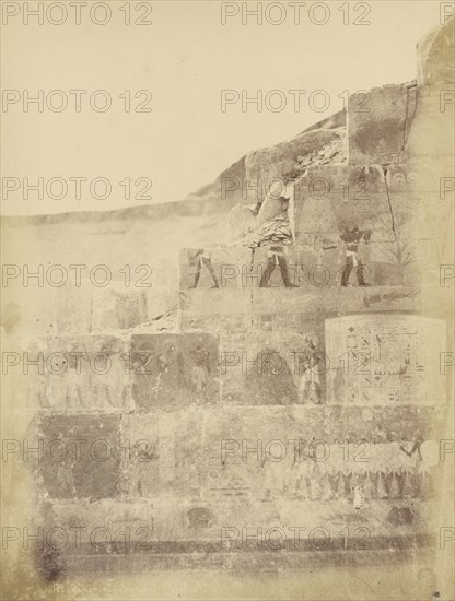 Médînet-el-Bahari, Thèbes, Théodule Devéria, French, 1831 - 1871, France; 1859; Albumen silver print